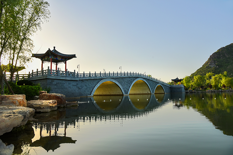 濟南華山洼濕地公園崇正橋、煙雨橋